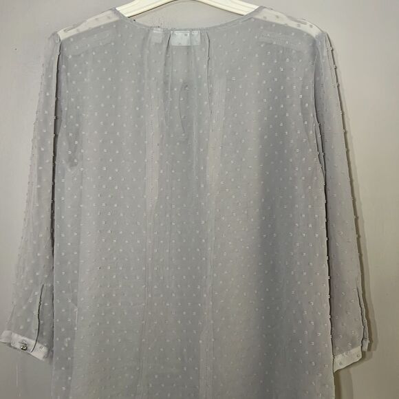 New York & Company semi sheer clip dot blouse - Picture 8 of 8